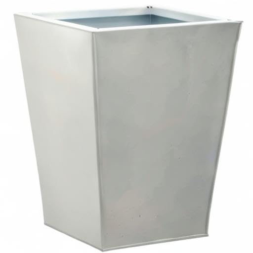 Nearly Natural 13in. Classic Square Metal Planter - color: White
