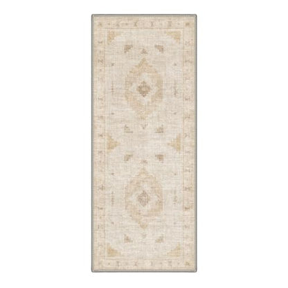 GENIMO 2X5 Washable Runner Rug for Kitchen, Boho Medallion Non Slip - color: Cream Taupe-1, size: 2' x 5' (Rectangular)