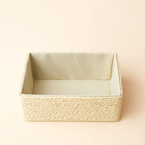 LA JOLIE MUSE Bathroom Basket Organizers, Paper Rope Storage, Beige 4 Pack - color: Beige