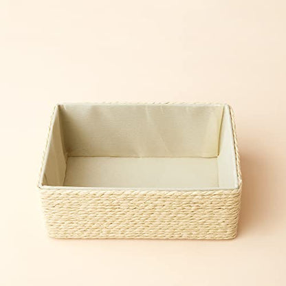 LA JOLIE MUSE Bathroom Basket Organizers, Paper Rope Storage, Beige 4 Pack - color: Beige