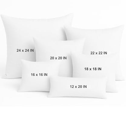 LANE LINEN 4 Pack 18x18 White Throw Pillow Inserts for Decorative Pillow Covers, Couch Pillows for Living Room, Fluffy Pillows for Bed - size: 18x18