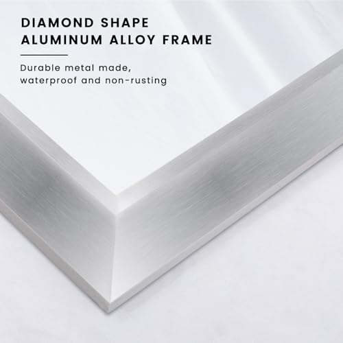 Amorho Bathroom Mirror for Wall 40x30 Inch, Brushed Silver Metal Framed - color: Silver, size: 40"L x 30"W