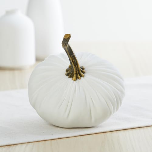 Your Heart's Content Set of 3 Small Velvet Pumpkins (Sm Gray Taupe Ivory) - color: Sm Gray Taupe Ivory