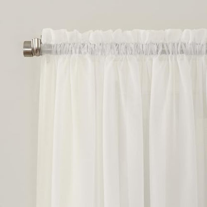 No. 918 53566 Emily Sheer Voile Rod Pocket Curtain Panel, 59" x 95", Eggshell - color: Eggshell, size: 59"W x 95"L (Pack of 1), style: Emily