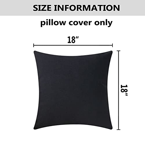 Home Brilliant 18x18 Pillows Covers Lined Linen Throw Pillow Covers for Bed Couch Sofa, Set of 2, 18 x 18 inches(45cm), Black - color: Black, size: 18" x 18" (Pack of 2)