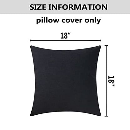 Home Brilliant 18x18 Pillows Covers Lined Linen Throw Pillow Covers for Bed Couch Sofa, Set of 2, 18 x 18 inches(45cm), Black - color: Black, size: 18" x 18" (Pack of 2)