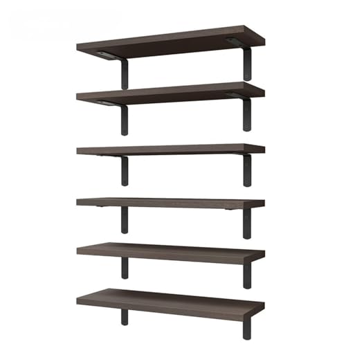 16.5 Inch Floating Shelves for Wall, Farmhouse Rustic Wall Shelves for Bedroom, Bathroom Storage, Living Room & Kitchen Decorative Shelves (Brown) - color: Brown