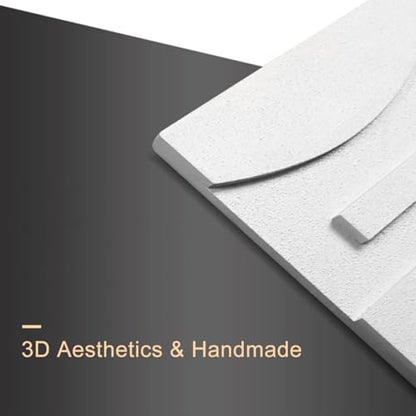 homary 2-Piece White Japandi 3D Abstract Wall Art Set – Modern Minimalist Carved Wall Sculpture for Living Room & Office (White, 23.6" W x 1.2" D x 15.7" H, Wall Art) - color: White-1