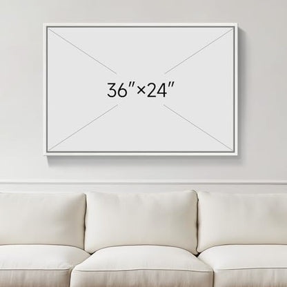 Framed Modern Blue and White Floral Wall Art for Bedroom, 24x36 Inch - color: Blue and White-B