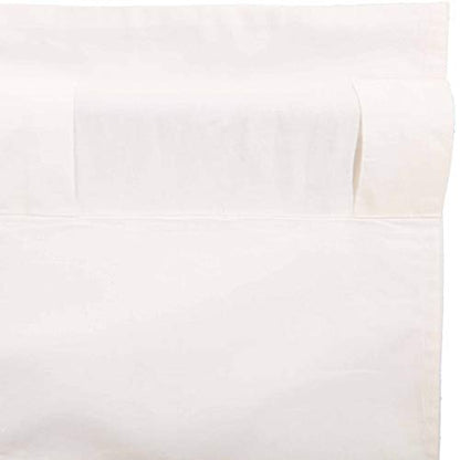 Simple Life Flax Antique White Farmhouse 16"x72" Valance Rod Pocket Cotton Linen Blend Solid Color Hanging Loops Kitchen Window Curtains - color: Light Creme, size: 16"W x 72"L (Pack of 1)