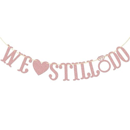 Qttier We Still Do Banner, Rose Gold Glitter - color: Rose Gold
