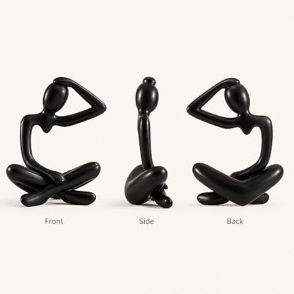 Room Decor Abstract Woman Figurine, Black Modern Plastic Sculpture for Shelf, Desk, Entryway, Bedroom and Living Room Decor