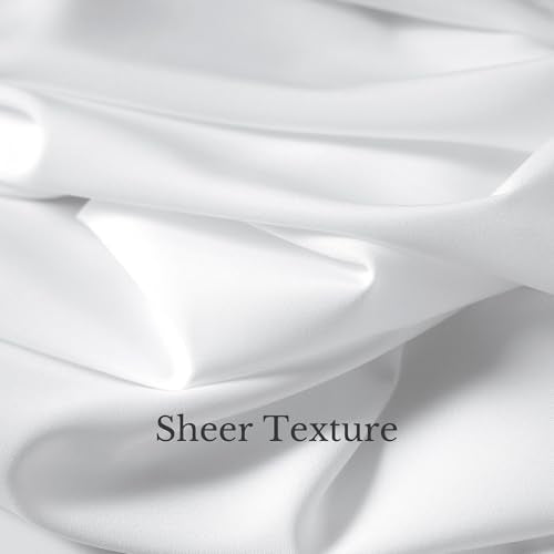 NICETOWN 2 Panels Privacy Sheer Cafe Curtains 26 x 30 Inches - color: Pure White, size: 26"W x 30"L (Pack of 2)