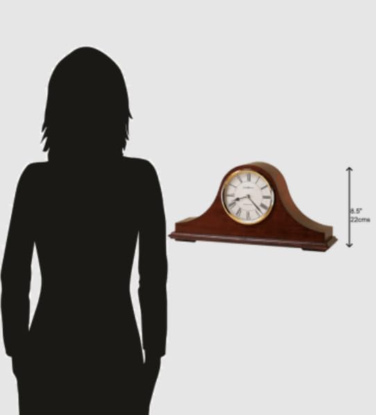 Howard Miller Christopher Mantel Clock – Hardwood Table Clock, Quartz Movement, Westminster Chime, Brass Bezel, Roman Numerals, Battery Powered