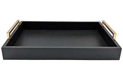 Decorative Coffee Table Tray - Ottoman Tray - color: Pitch Black