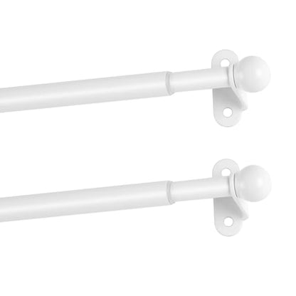 Cafe Curtain Rod 18-30 Inch, 1/2" Diameter, Door Curtain Rod, White - color: White, size: 18-30 Inch