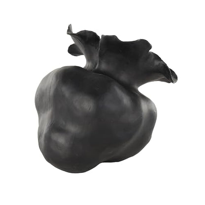 Deco 79 Ceramic Abstract Wide Rounded Floral Shaped Vase with Petal Rim, 8" x 10" x 9", Black - color: Black, size: 8" x 10" x 9"