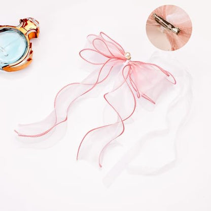 White Lace Bow Curtain Tiebacks 6-Pack, Vine Floral Curtain Holdbacks - color: Pink
