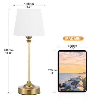 Kakanuo Gold Cordless Table Lamp with Rechargeable Battery, 1 Pack - color: White - Gold