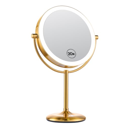 Brass Lighted Makeup Mirror