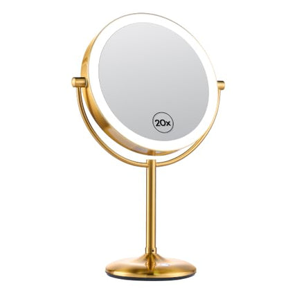 Brass Lighted Makeup Mirror