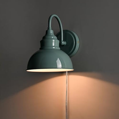 Mini Gooseneck Wall Sconce, 2-Way Mount with Switch, Macaron Green - color: Sea Blue