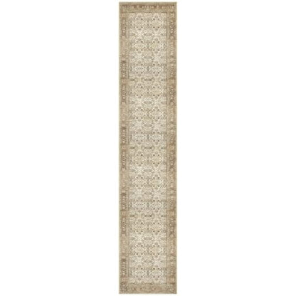 SIILOOM 2.6x12 Washable Runner Rug, Non Slip Area Rug for Hallway Kitchen - color: Beige/Brown, size: 2'7" x 12' (Runner)