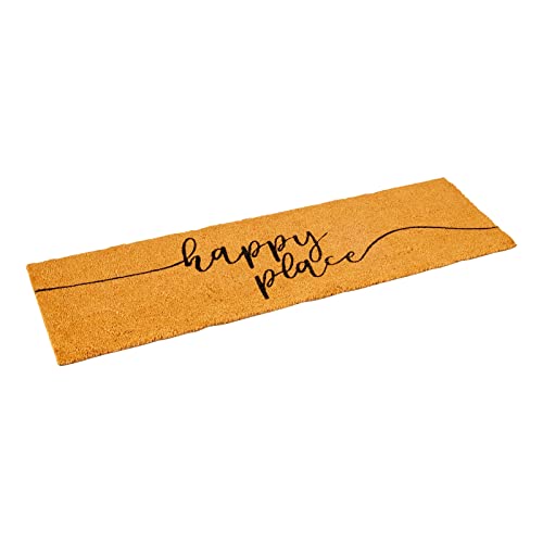 Juvale Natural Coco Coir Large Door Mat, Happy Place Long Outdoor Rug (17 x 60 in) - color: Happy Place Long Outdoor Rug (17 X 60 In)