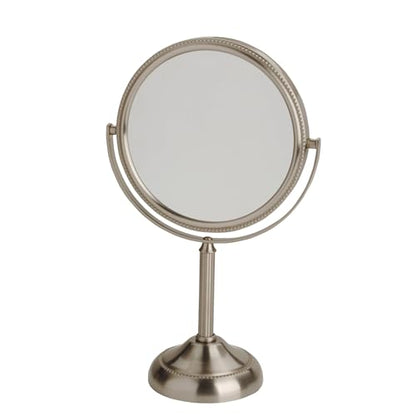 JERDON 6" Tabletop Makeup Mirror - 10X Magnification - Nickel - JP910NB - color: Nickel