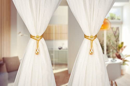 SUQ I OME Luxury Crystal Beaded Magnetic Curtain Tieback, Champagne - color: Champagne