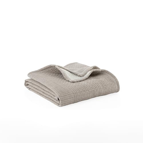 Berkshire 3-Layer Throw, Ultra Soft Lightweight Blanket with Cotton-Like Feel, All-Season Cozy Bed Cover for Couch or Bed, Machine Washable (50" x 60", Curio Grey) - color: Curio Grey, size: Throw (50 in x 60 in)