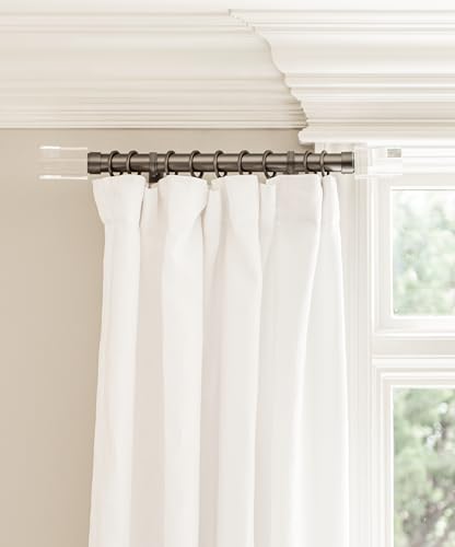 BlastHome® Luxury Adjustable Curtain Rod Brackets, Matte Graphite - color: Matte Graphite