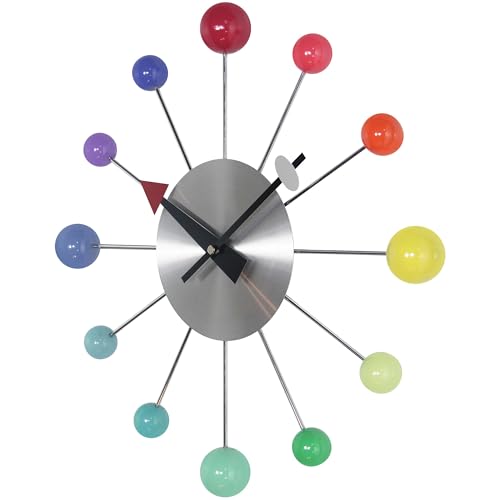 Infinity Instruments LTD. Orb Spoke Starburst Wall Clock, Rainbow, 15" - color: Rainbow