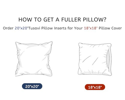 18x18 Pillow Inserts Set of 2 with 100% Cotton Cover Decorative Square Throw 18 Pillows for Couch, Sofa and Bed - White(2, 18x18) - size: 18x18