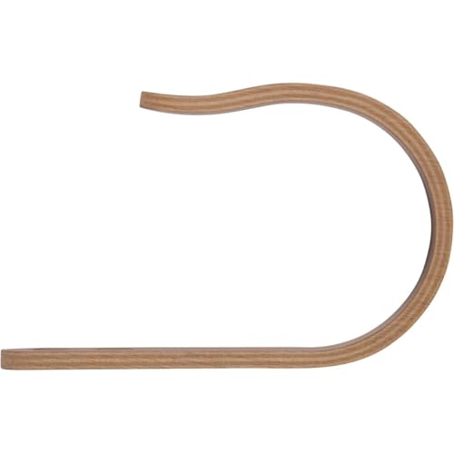 2 x Waveply Wood Curtain Holdbacks Plywood Drapery U Shaped Hook Tiebacks for Wall (Walnut) - color: Walnut
