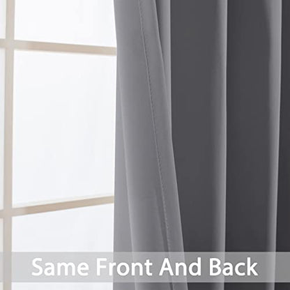 Yakamok Grey Room Darkening Window Curtains 42x36 Inch for Kitchen - color: Grey, size: 42"W x 36"L (Pack of 2)