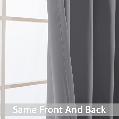 Yakamok Grey Room Darkening Curtains 52x90 inch Gray Grommet-Living Room - color: Grey, size: 52"W x 90"L (Pack of 2)