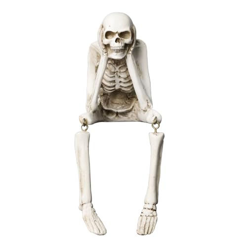 Hear No Evil Skeleton Figurine, Halloween Decor Indoor Skeleton Statue - color: Hear No Evil