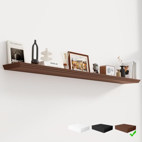 Fun Memories Floating Shelves, Walnut, 72 Inch Long, 9.3 Inch Deep, 1 Pack - color: Walnut, size: 72", Single