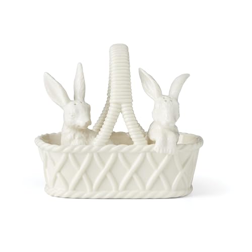 Lenox Wicker Creek Bunny Porcelain Easter Salt and Pepper Shaker Set - style: Salt & Pepper Set