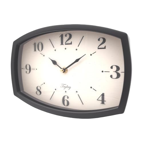 Small Wall Clock Silent Retro Rectangular Clock Black Rectangle - color: Black
