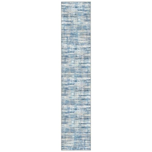 KOZYFLY Modern Washable Rug Runner 2.6x12 Hallway Runner Rug Blue Beige - color: Blue Beige, size: 2'8" x 12' (Runner)