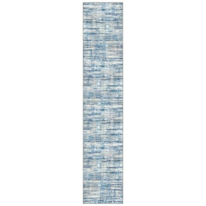 KOZYFLY Modern Washable Rug Runner 2.6x12 Hallway Runner Rug Blue Beige - color: Blue Beige, size: 2'8" x 12' (Runner)