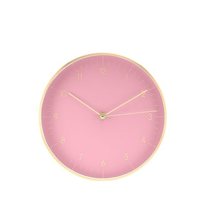 LUUK LIFESTYLE Modern Silent Quartz Wall Clock, 10in, Pink & Gold | Simple & Trendy, Gifting ideas, Analog, Easy-to-read, Battery operated, Wall mount, Mantel display, Bedroom, Bathroom - color: Rose, 10"