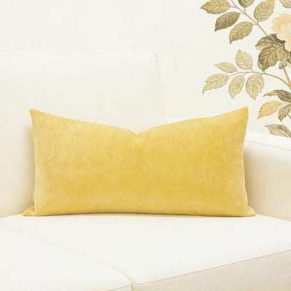 Slow Cow Chenille Lumbar Throw Pillow Cover 12 x 24 Inches Yellow - color: D-chenille Yellow, size: 24" x 12" (Pack of 1)