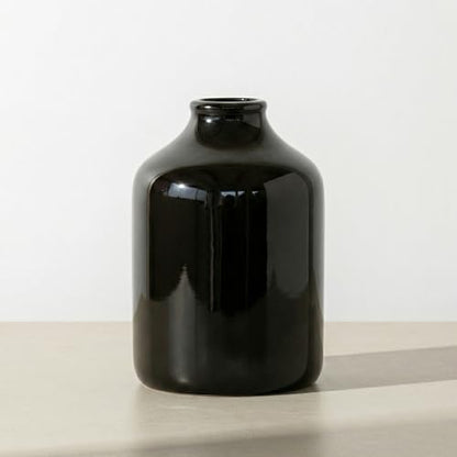Sunddo Black Ceramic Vase, 7 Inch - color: Black, size: 7 inch