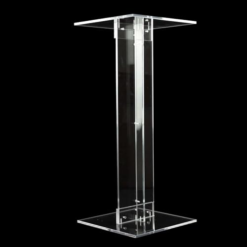 Efavormart 32" Heavy Duty Acrylic Wedding Display Stand with Square Bases, Clear Plexiglass Flower Pedestal Stand - 10mm Thick Plate - size: 32"