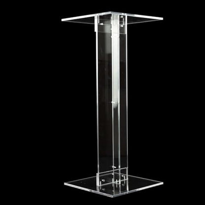 Efavormart 32" Heavy Duty Acrylic Wedding Display Stand with Square Bases, Clear Plexiglass Flower Pedestal Stand - 10mm Thick Plate - size: 32"