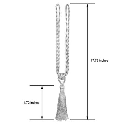 2 Pack Curtain Tiebacks Handmade Tassel Rope Curtain Holdbacks - color: Silver, size: 2p