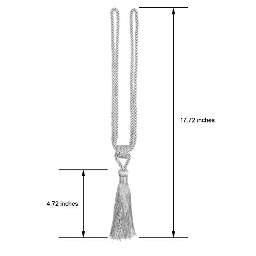 4 Pack Curtain Tiebacks Handmade Tassel Rope Curtain Holdbacks - color: Silver, size: 4p
